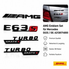 Schwarzer Schriftzug Emblem Aufkleber Für Mercedes Benz E63S AMG Turbo 4MATIC+ Schwarzer Schriftzug Emblem Aufkleber Für Mercedes Benz E63S AMG Turbo 4MATIC+