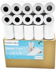 50 Rolls 2 1/4 x 50 Thermal Paper Receipt 55 GSM Premium Quality... 