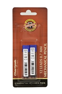 Koh-I-Noor Mephisto 0.7mm Mechanical Pencil HB Lead Refills 12 Pack 5035RBC.7