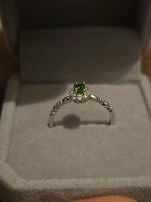 Natural Emerald Ring 925 Sterling Silver Jewelry Emerald Cut Size Adjustable