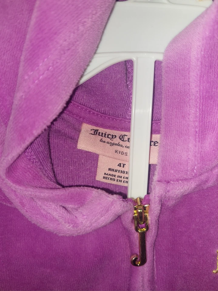  Juicy Couture Bebé Niña Conjunto de 2 Piezas Jogging Azul Marino Purpúreo Talla 4T Chaqueta Pantalones Foto 3 de 4