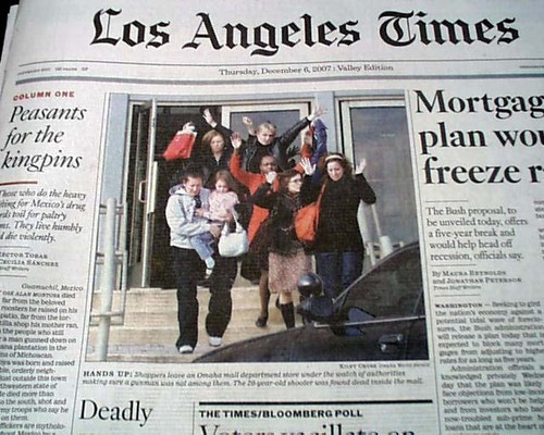 WESTROADS MALL Omaha Nebraska Robert Hawkins Mass Shooting Murder 2007 Newspaper - Picture 1 of 6