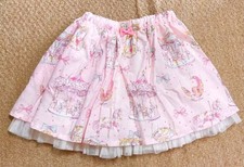 Mezzo Piano Skirt Pink 110cm Girls Merry-Go-Round Pattern Unused Japan