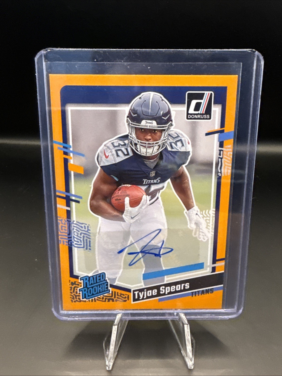 2023 Panini Donruss - Rated Rookie Tyjae Spears #396 Orange Autographs (AU, RC)