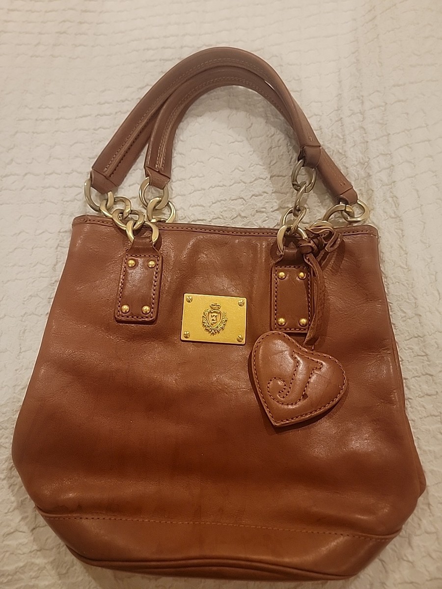 Vintage Juicy Couture Brown Leather Large Shoulder Bag Hobo  display picture 1