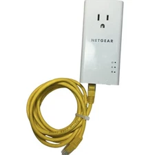 NETGEAR PowerLINE Extender and Extra Outlet PLP1200S With Ethernet Cable -Tested