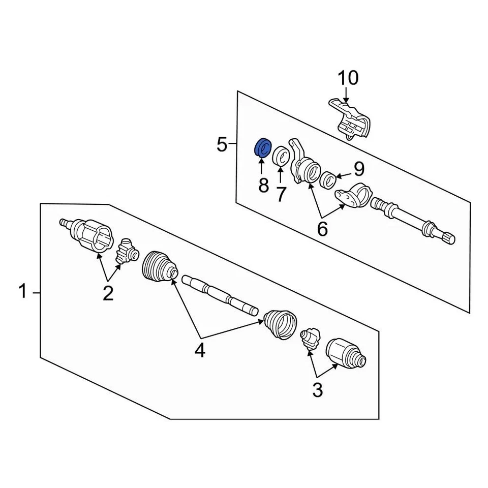 For Acura RL 1996-2004 Acura CV Axle Shaft Carrier Bearing Seal Foto 2 de 3