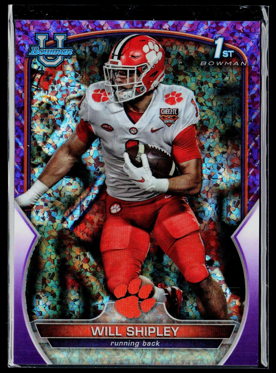 2022 Bowman University Chrome #73 Will Shipley Purple Shimmer Refractor