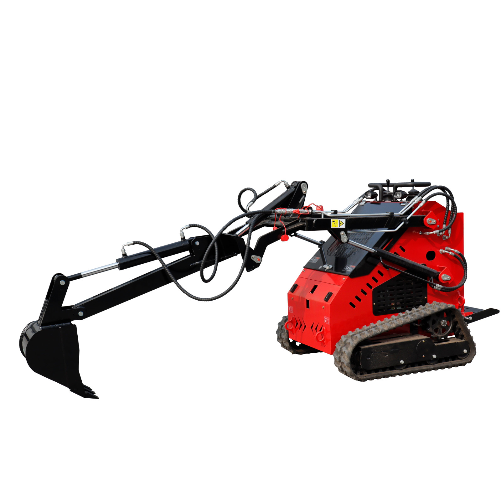 Single Arm Digger 12in Bucket Backhoe Attachment for Mini Skid Steer Loaders