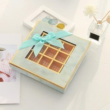 Chocolate Box Empty Gift Box 9 Inner Grids Multifunctional with Window Trendy