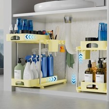 2 Pack Under Sink Organizers and Storage, Height Adjustable Bathroom Cabinet ...