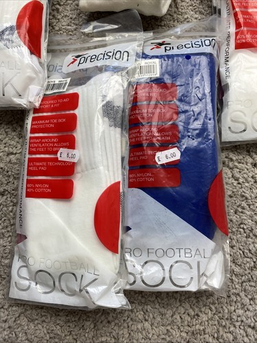 Calze calcio Precision Pro ragazzo 12-2/2-6 confezione da 4 paia bianco e blu royal - Foto 11 di 14