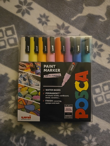 Uni Posca PC-3M Paint Marker Art Pens Fine Tip Pack of 8 Pastel Colours - Picture 1 of 2