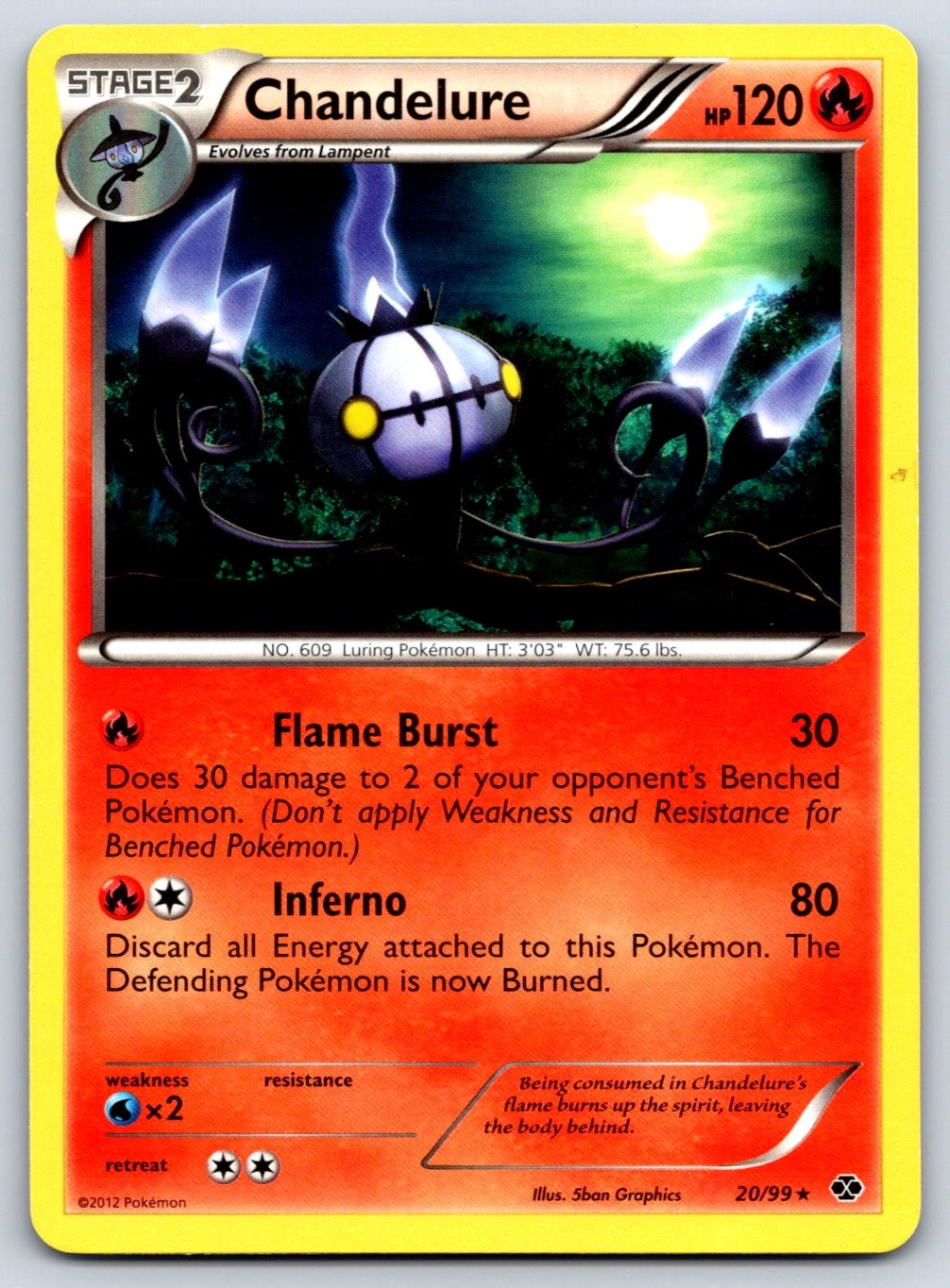 Chandelure - 20/99 - Deck Exclusives 020/099 Pokemon Card LP