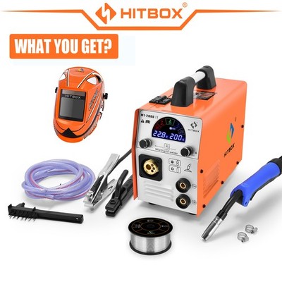 4IN1 Stick Gas/Gasless MIG Welder Lift TIG Welder HITBOX Welding Helmet Set Home