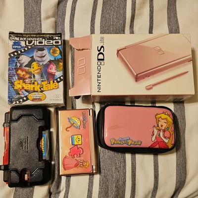 Nintendo DS Lite Systems - Cobalt/Black and Pink with Mario Kart/Shark Tale