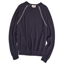 Hermes Knit 20AW Sweater Long Sleeve Wool Cashmere Top Men M Navy Used MOLO-0