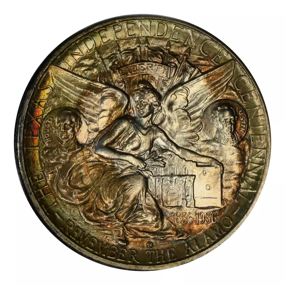 1938-D Texas Commemorative Silver Half Dollar PCGS MS-67 CAC - Image 2 of 4