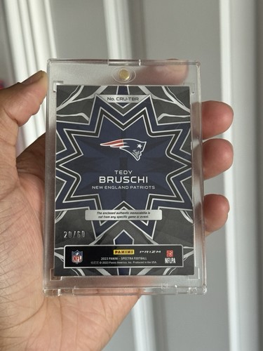 TEDY BRUSCHI 2023 SPECTRA CRUSH PATCH HYPER PRIZM PATRIOTS /60 Q4561 - Picture 3 of 3