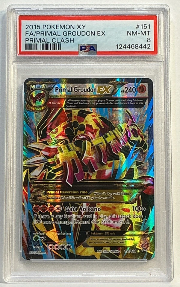 Primal Groudon EX Full Art #151 PSA 8 2015 Pokemon XY - Image 3 of 4