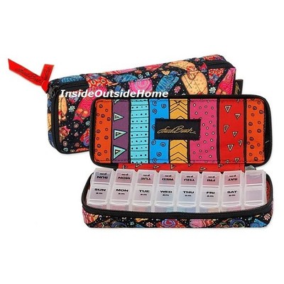 Laurel Burch Cat Feline Friends Pill Box Organizer 16 Sections MED 7.25x1x3.25''