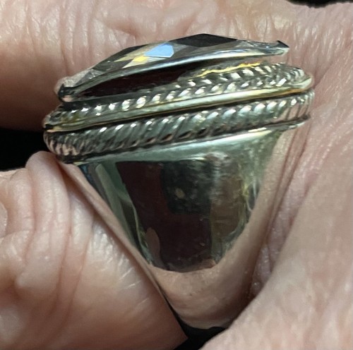 David Yurman Herrenring Kissenschliff Zargenfassung Quarz 15,38 gr Größe 8 - Bild 3 von 4