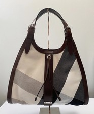 Burberry Mega Check Bag Brown Beige Black Shoulder Hobo