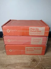 Kiwi Co Labs Desktop Pinball, Bottle Rocket Blaster, Popup Pencil Box Lot HTF
