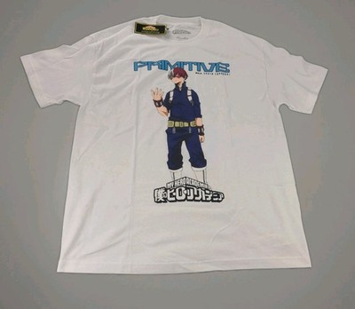 Primitive My Hero Academia Shoto Todoroki White T-shirt Men's Size XL NWT 