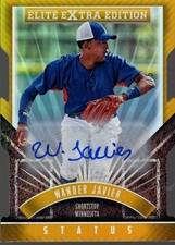 2015 Elite Extra Edition Prospect Status Gold Die Cut #171 Wander Javier Auto /5