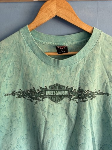 Vintage Single Stitch 1994 Harley Davidson Racine Sewi Crop Top Size Large - Picture 2 of 13