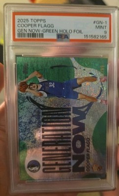 2025-26 Topps Generation Now Cooper Flagg Green Holofoil PSA 02/99 #GN-1 PSA 9