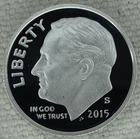 2015-S Silver Roosevelt Dime Proof 90% Silver US Mint 10C Coin Free Shipping