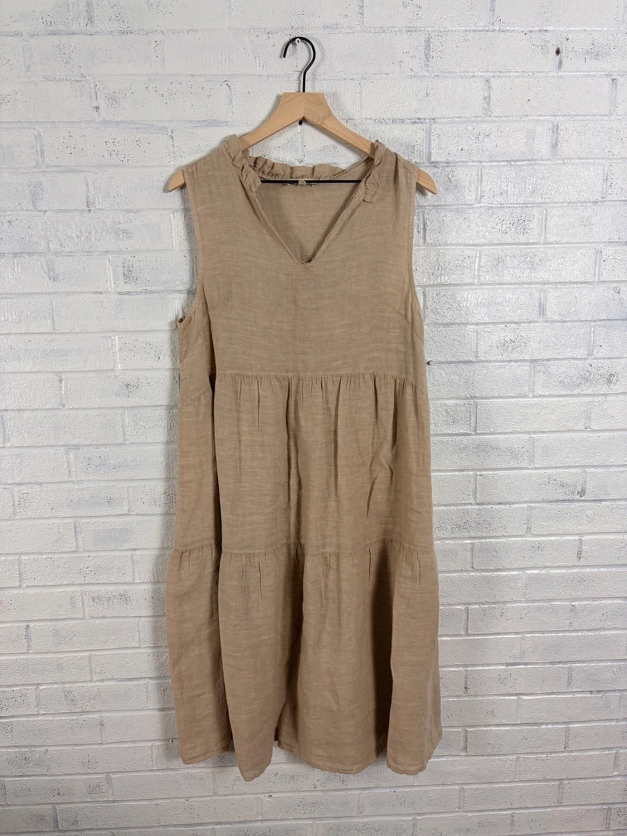 best fitting linen dresses from italy Italian Linen Dress by Inizio-Flutter – Natural Clothing Company main image 1