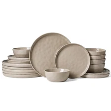 Mars Plates and Bowls Set, 18 Pieces Dinnerware Sets, Dishes Set for 6, Cinna...