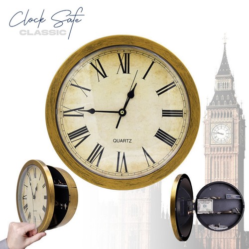 Vintage Clock Safe with Hidden Storage – Secret Wall Safe for Valuables" - Picture 1 of 6