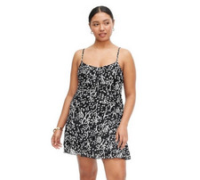 Diane Von Furstenberg x Target Strappy Sea Spots Black Mini Dress Large New