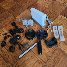 Nintendo Wii Console RVL-101 Bundle Controllers Sensor Remote Cables Tested Work