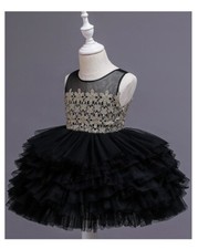 Black Tulle Dress 4T - Black and Gold Tulle Dress for 4 Year Old Girls