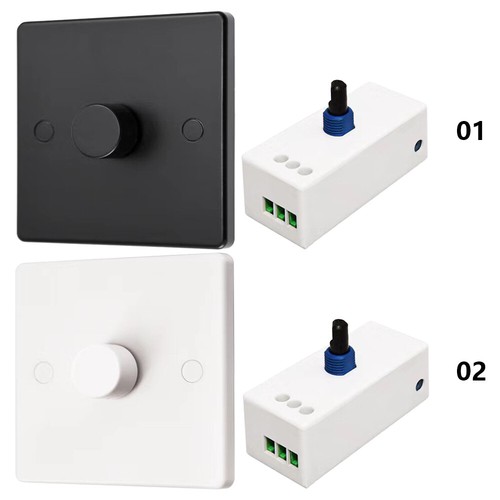 DC 12V-24V 5A LED Dimmer Switch Wall Push ON/OFF Rotary Control Dimmer High PWM - Picture 4 of 16