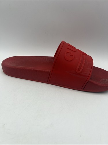 Gucci Auth Men 9.5 US 42 EU GG Logo Red Rubber Pool Slides Sandals Shoes - Picture 10 of 15