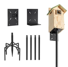 77in Heavy Duty Smart Bird Feeder Pole with 5 Prong Base Adjustable Garden Stake