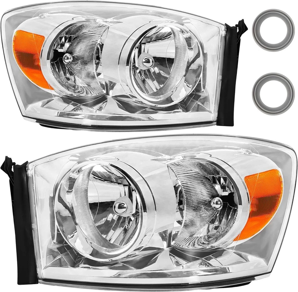 Headlights and Fog Lights Combo Kit For 2006-2009 Dodge Ram 1500 Ram 2500 3500 Foto 2 de 4