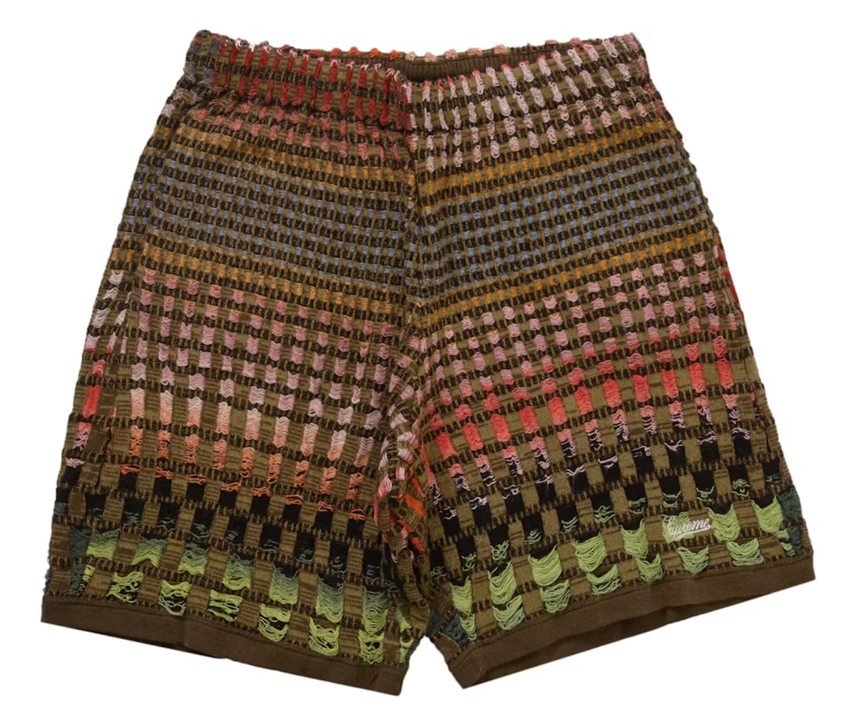 SS23 SUPREME GRADIENT STEPS GRID KNIT SHORT BROWN SZ XL | eBay