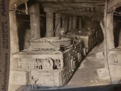 Stereoview Real Photo Electric Engine Hauling Coal To Shaft Scranton PA Antique