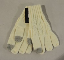 Gap Unisex Kid's Basic Cable-Knit Smartphone Gloves JL3 Ivory Frost Medium NWT