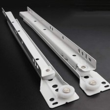 Drawer Slides White Double Stopper Functional...