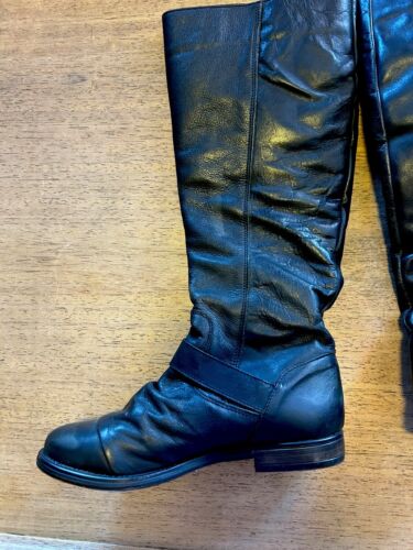Steve Madden Tall Black Leather Harness Zipper Riding Boots Womens 8.5, Soft - Picture 6 of 14