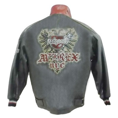 AVIREX, VANGUARD CARTOON, OPEN BOTTOM LEATHER JACKET, 21A015