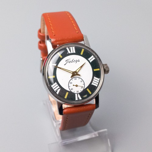 Vintage Pobeda Men's Wristwatch Soviet Mechanical Watch Classic Style Serviced - 第 4/12 張圖片